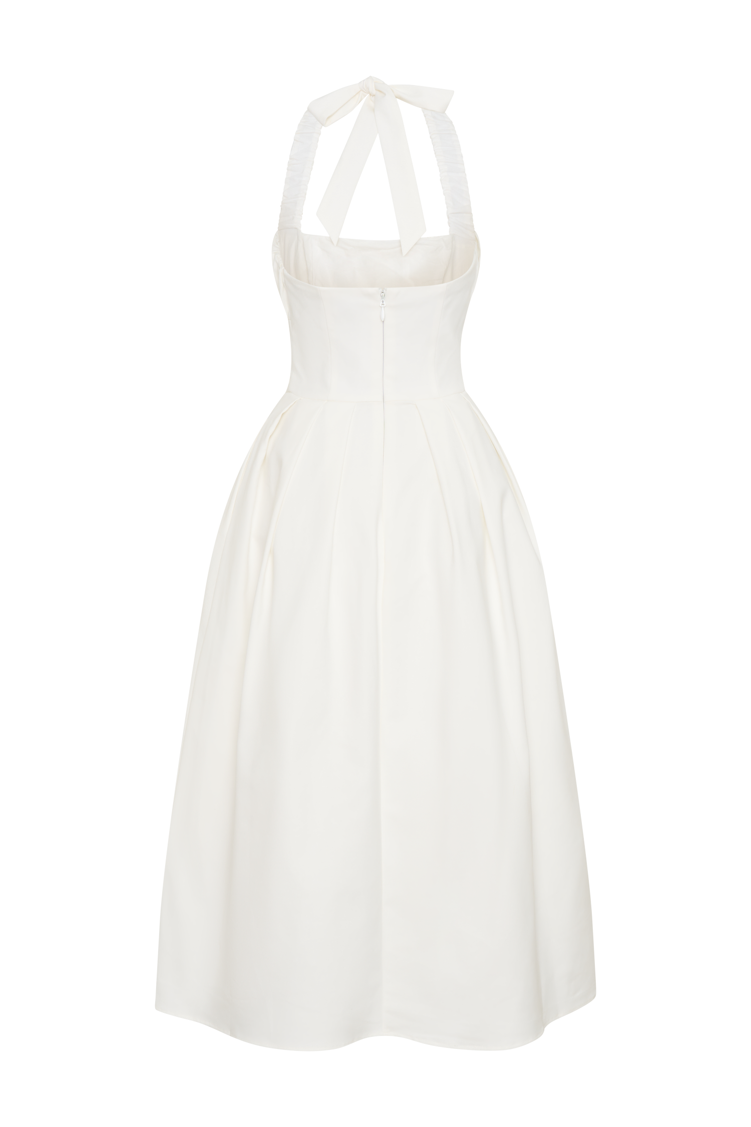 Candy Halter Midi Dress - White