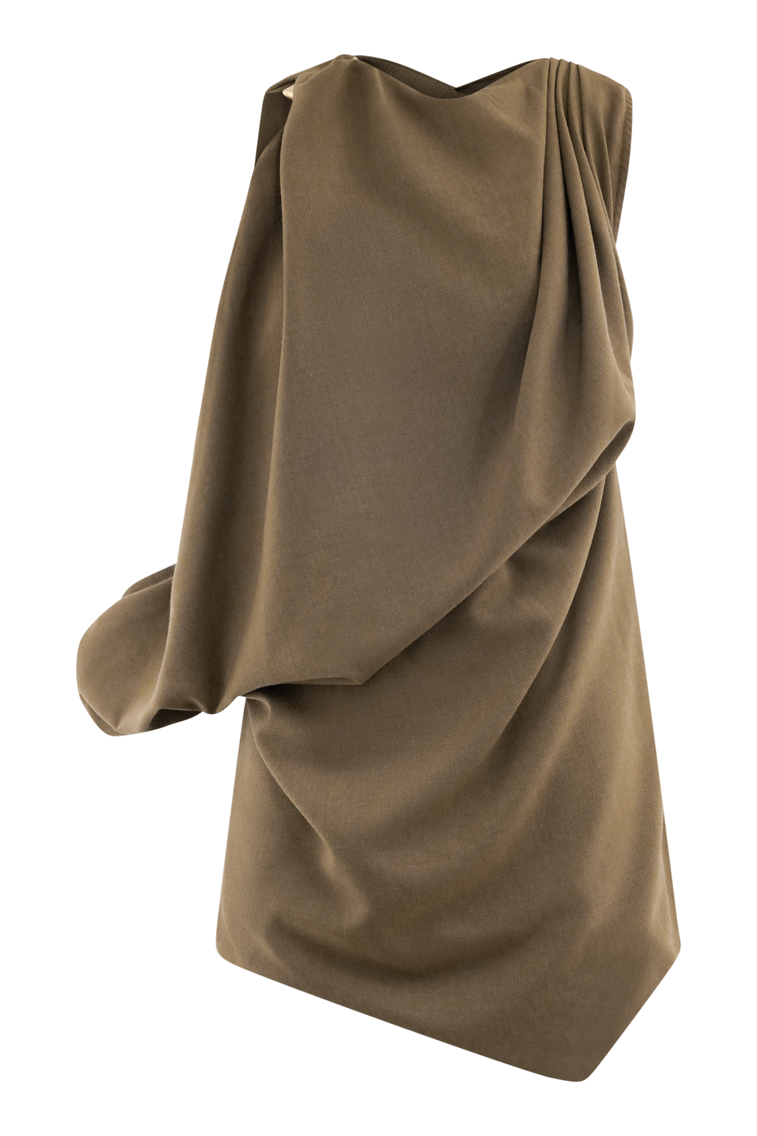 Gabriella Draped Mini Dress - Light Brown Marle