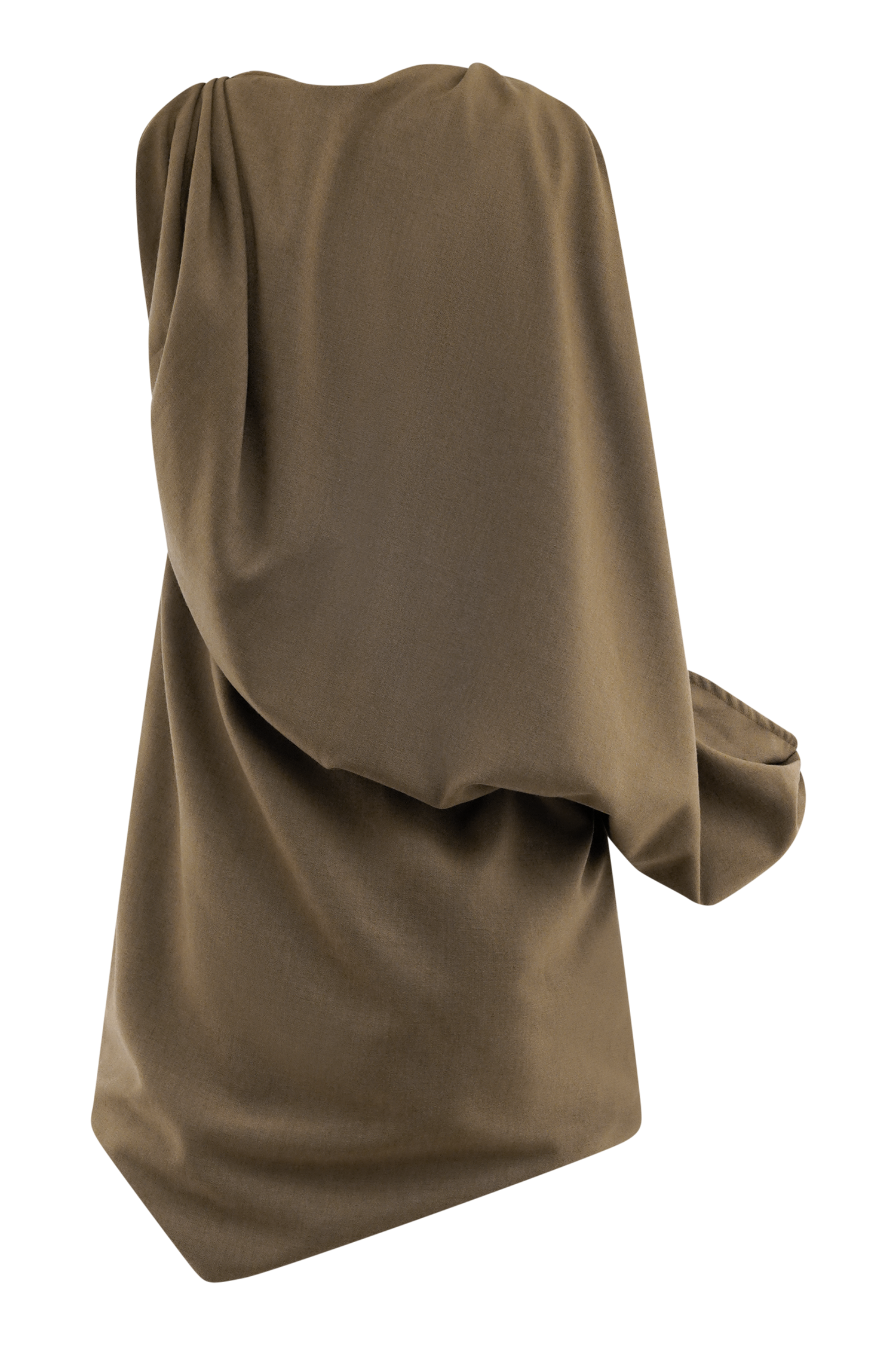 Gabriella Draped Mini Dress - Light Brown Marle