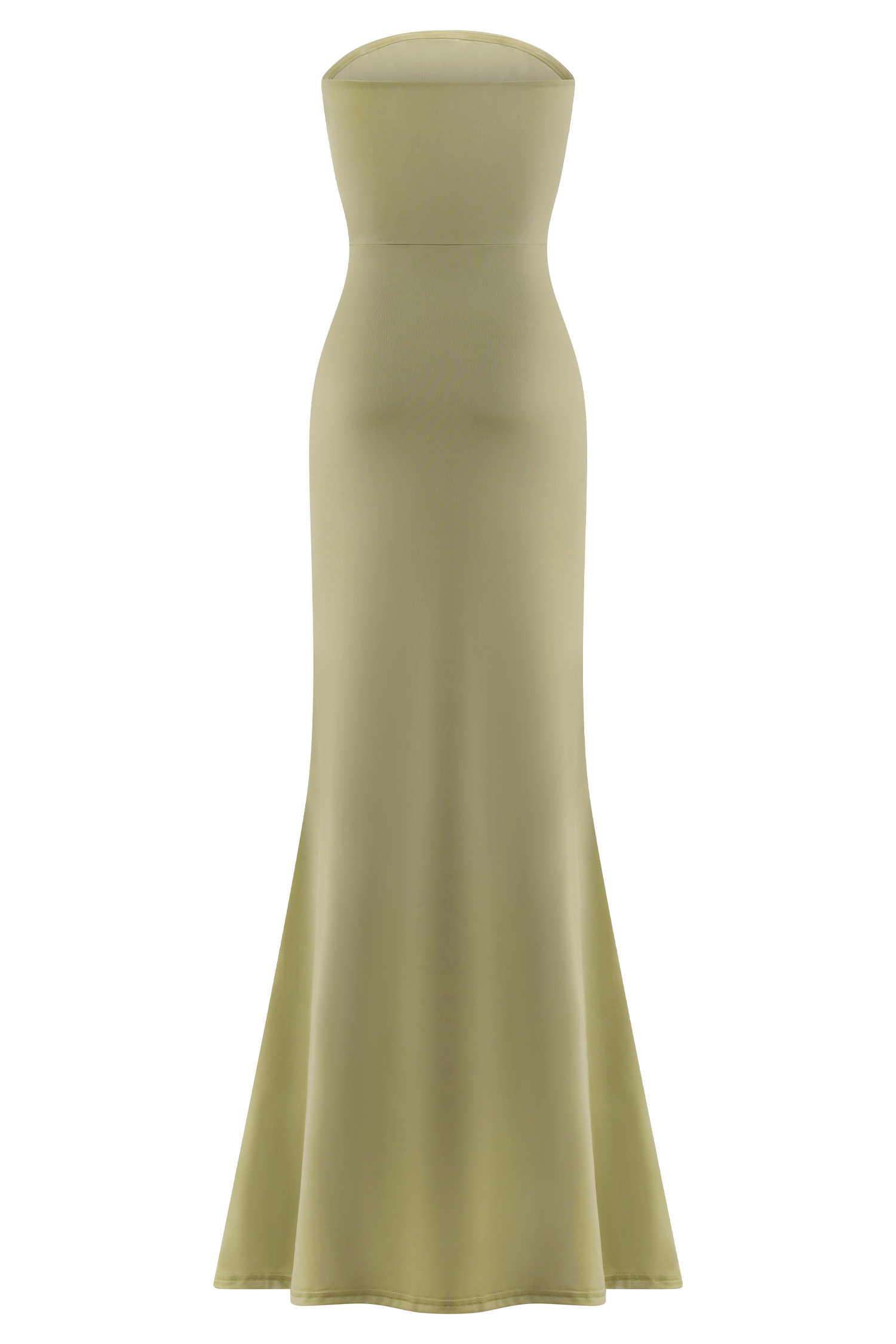 Madison Strapless Slinky Maxi Dress - Sage